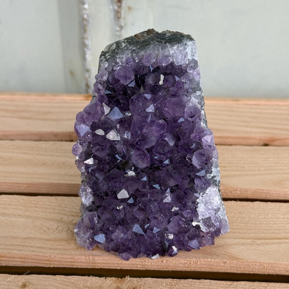 Amethyst Natural Raw Crystal Cluster with Deep Purple Quartz